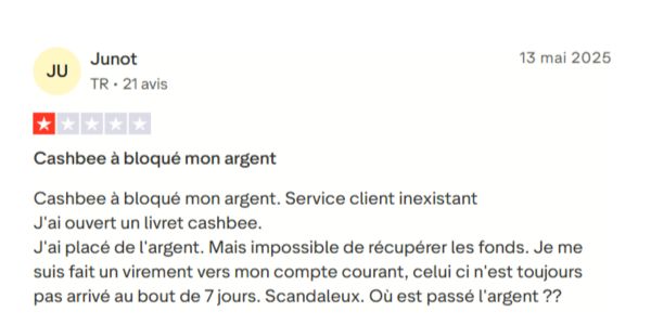 cashbee-avis-negatif-trustpilot